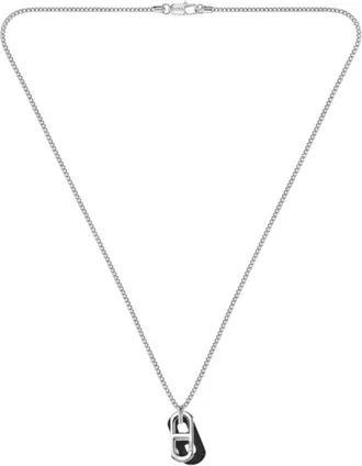 BOSS Necklace with steel and leather pendants