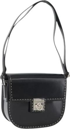 Celine Pre-owned Shoulder Bags, female, Black, Size: ONE SIZE Pre-owned Leather Shoulder Bag