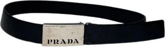 Prada Pre-owned Vintage Leren Riem - Dames - Vintage Accessoires - Zwart - ONE Size - Leer - Vintage
