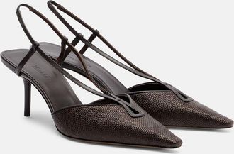 Max Mara Raffia slingback pumps