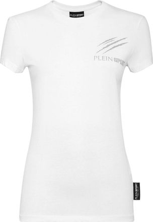Plein Sport logo-print cotton T-shirt - women - Cotton - S - White