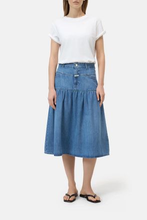 Closed Balloon Denim Skirt In Mid Blue