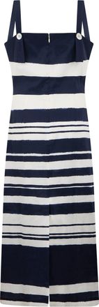 Veronica Beard Womens Midi Dress Navy-Dove Viscose Navy/dove