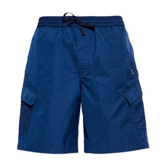 Kenzo Casual Shorts, male, Blue, Size: XL Logo-patch Cargo Shorts