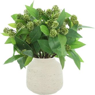 Creative Displays Inc. Handmade Faux Sedum Bush In Fiberstone Vase