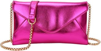 Generic Holographic Crossbody Bags for Women Leather Clutch Purse Fashion Flap Envelope Bag Elegant Evening Bags (Red)
