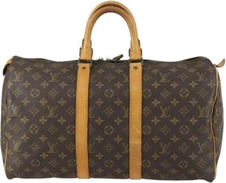 Louis Vuitton Pre-owned Weekend Bags, female, Brown, Size: ONE SIZE Pre-owned Monogram Keepall Travel Bag