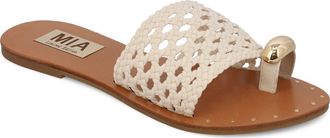 Mia Tiva Slide Sandal in Bone Woven at Nordstrom, Size 8.5