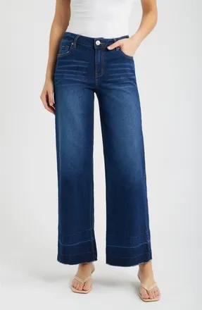 1822 Denim Mid Rise Slim Wide Leg Jeans in Grove at Nordstrom, Size 31