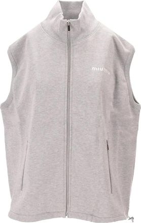 Miu Miu Mouwloze sweater met rits - Grijs
