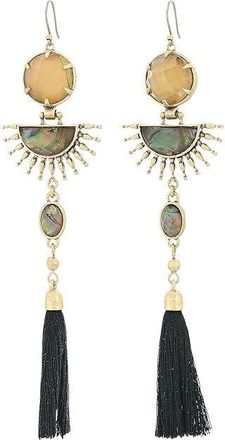 Lucky Brand Statement Sunburst Fringe Womens Earrings Earring Gold, Gold Tone