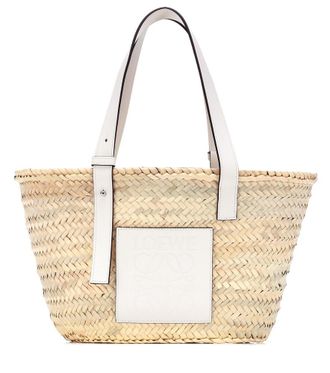 Loewe Medium leather-trimmed basket tote