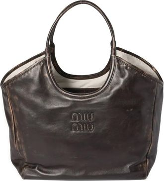 Miu Miu Borsa tote Ivy in pelle - Marrone