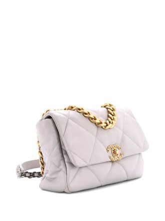 Chanel 19 Flap Bag Quilted Leather Large crossbody bag - Grey