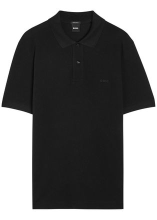 BOSS Boss Pallas Logo-embroidered Piqu&eacute; Cotton Polo Shirt - Black - Xxl