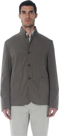 Duno Giacca con imbottitura leggera- chiusura zip e bottoni - Heren - Zomerjassen - Bruin - XL - Jassen