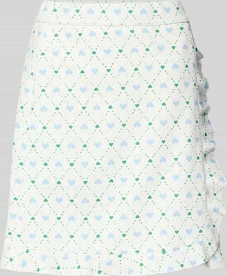 Marc Cain Knielanger Rock mit R&uuml;schenbesatz in Offwhite, Gr&ouml;&szlig;e 34