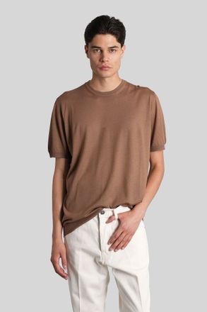 Lardini T-shirt In Camel Wool