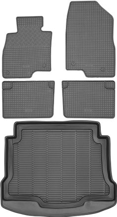 OEM Juego De Alfombrillas De Goma Para Coche Y Alfombrilla Para Maletero Para Mazda 3 Iii Sed&aacute;n (2013-2019)