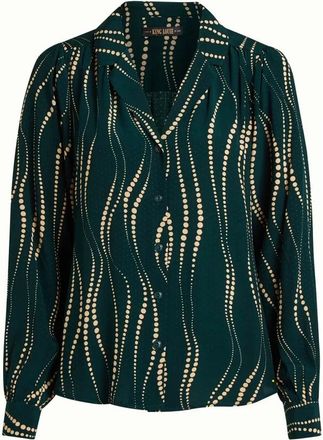 King Louie Bella Blouse Twirl 10028 - Dames - Overhemden - Groen - M - Leer - Overhemden