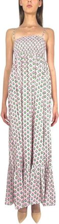 Saint Barth Abito Lungo Ampio - Dames - Maxi kleedjes - Veelkleurig - L - Katoen - Kleedjes