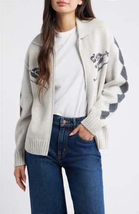 Rails Rhea Ski Graphic Cardigan in Powder Grey at Nordstrom Rack, Size 2X