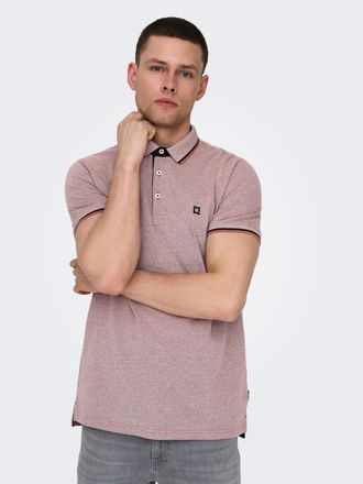 Only & Sons Poloshirt ONLY & SONS ONSFLETCHER SLIM SS POLO NOOS, Herren, Gr. XXL, braun (copper braun detail:melange), Piqu&eacute;, Obermaterial: 100% Baumwolle, melier