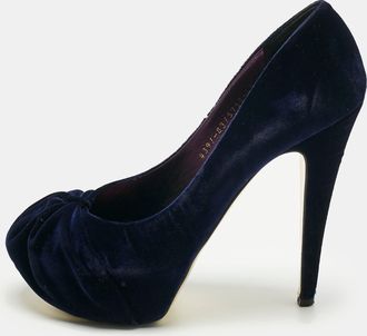Gina Purple Velvet Claire Platform Pumps