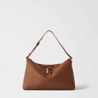 Furla Debby Borsa A Spalla L Brandy Marrone Pelle Di Vitello Notte + Pelle Di Vitello Sidney Donna