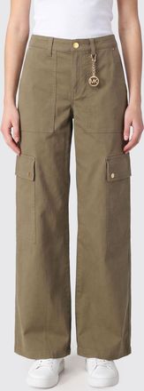Michael Kors Pantaloni cargo a gamba larga in cotone con vita alta
