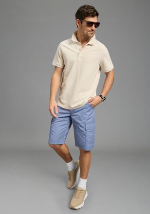 Man's World Poloshirt MANS WORLD, Herren, Gr. 60/62 (XXL), beige, Piqu&eacute;, Obermaterial: 100% Baumwolle, unifarben, Basic, regular fit, Rundhals, Flachstrickb&uuml;ndche