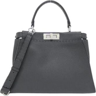 Fendi Pre-owned Selleria Peekaboo Borsa a Mano in Vitello - - Pre-owned - Donna - Grigio - ONE SIZE