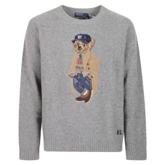 Polo Ralph Lauren Jersey de cuello redondo Heritage Bear en mezcla de lana - Knitwear - Hombre - Gris - L