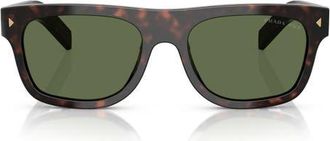 Prada 55mm Polarized Pillow Sunglasses in 17N20G55 Brown Tort at Nordstrom