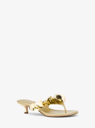 Michael Kors Loretta Sequin Embellished Metallic Sandal
