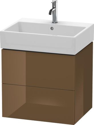 Duravit Mueble Bajo Encimera Duravit L-cube, De Pared, 2 Cajones, 58,4 X 45,9 Cm, Para Vero Air 235060, Color: Marr&oacute;n Oliva Laca Alto Brillo - Lc627506161
