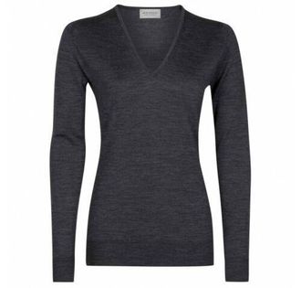 John Smedley Charcoal Fine Knit Merino Wool Sweater Size XS