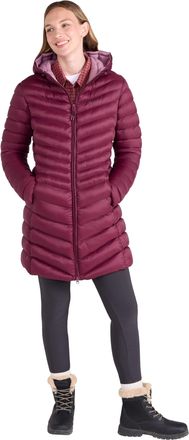 Mountain Warehouse Florence Womens Winter Long Padded Jacket - Water Resistant Rain Coat, Lightweight Puffer Jacket, Warm, 30C Heat Rating - for Outdoors, Walking Dusky 