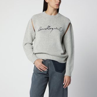 Maison Margiela Maglione con stampa grafica grigio m&eacute;lange