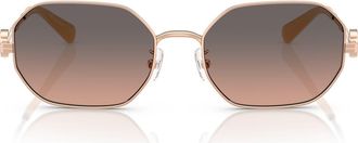 Tory Burch 55mm Gradient Irregular Sunglasses in Rose Gold at Nordstrom