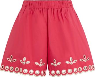 Red Valentino Elegante shorts van lichtgewicht stof. - Dames - Bermuda - Rood - XS - Katoen - Korte Broeken