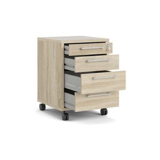 Dmora Cajonera Dmora con ruedas, color roble, 48,2 x 68,2 x 49,1 cm, con embalaje reforzado