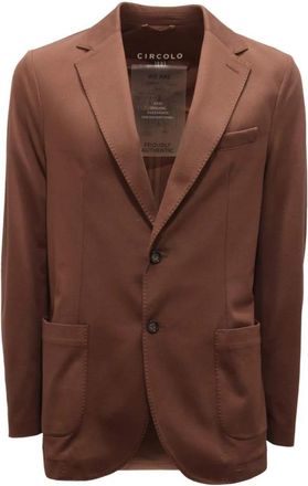 Circolo 1901 Piquet Jas Ongevoerd Model Cn 4224 - Heren - Blazers - Bruin - L - Jassen