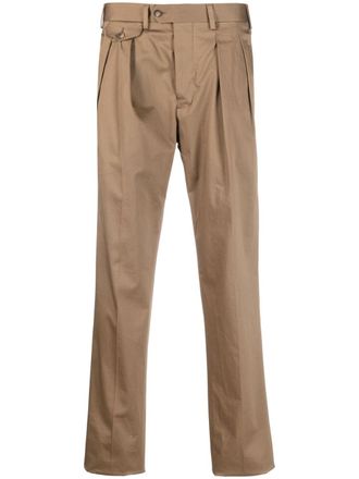 Lardini pleated straight-leg trousers - Brown