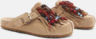 Scarosso Geo Mules in Beige - Suede at Nordstrom, Size 44