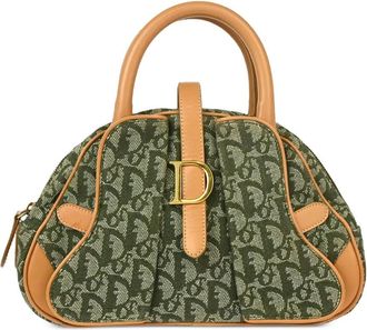 Dior Borsa a mano Double Saddle con motivo Trotter 2001 - Verde