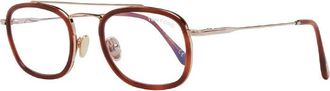 Tom Ford Eyeglasses Square Full Rim, Havana Frame And Clear Blue Light Block Lens Ft5677-B053