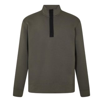 A|X Armani Exchange Heren Quarter Zip Sweatshirt (Kaki Groen)