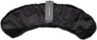 Dolce & Gabbana Womens Black Fur Shawl Neck Wrap Cover Collar Scarf Mink