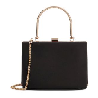 Kazar Tassen, Dames, Zwart, ONE Size, Satijn, Satijnen Avondtas met Handvat en Ketting
